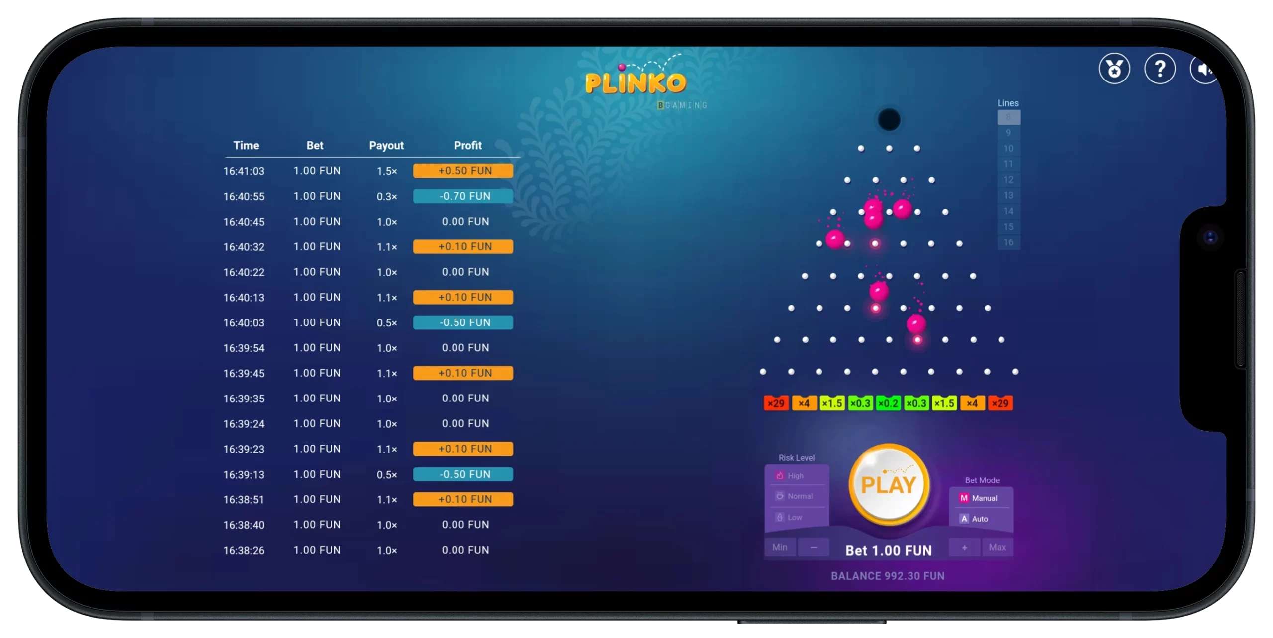 Plinko Casino Eesti Plinko Rakenduse mobilimäng.